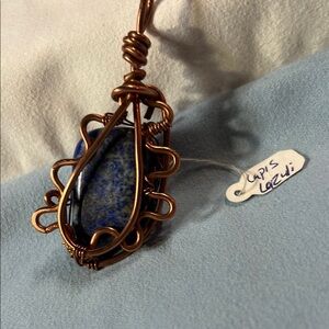 Elegant Copper and Blue Lapis Lazuli Pendant